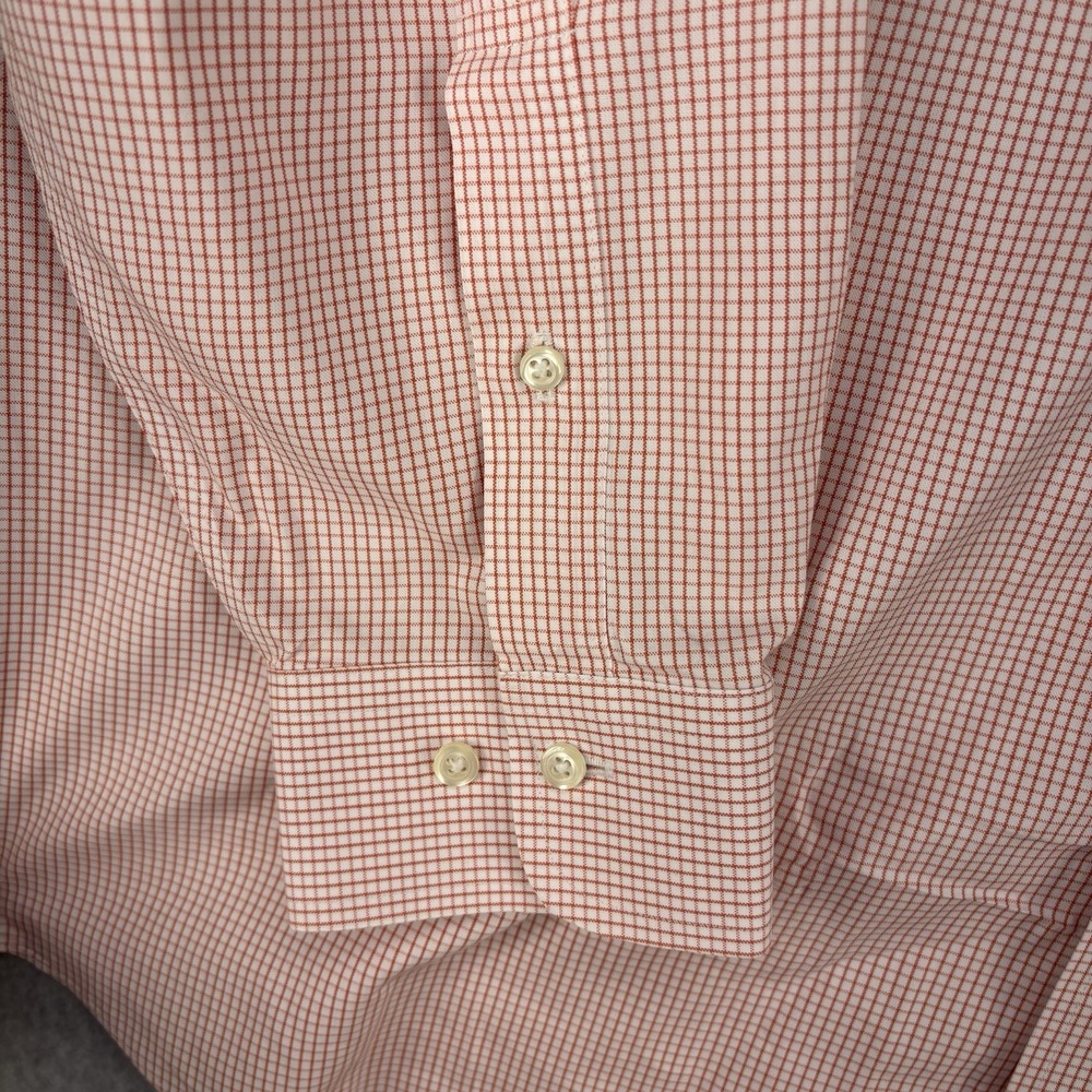 Brooks Brothers Regent Gingham Button Down Shirt 17-2/3 Red Cotton Preppy Office - Picture 4 of 11